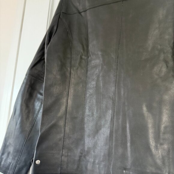 NWT Reiss Keith Cafe Racer Jacket Black Calf Leather Slim Fit Full Zip Sz Small - Picture 10 of 10